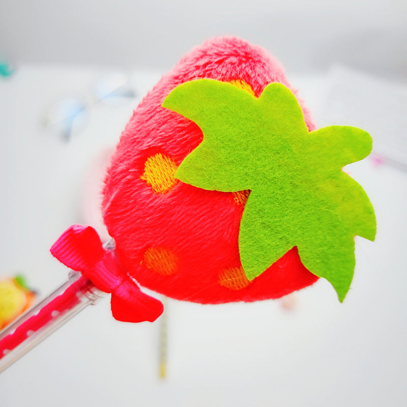 Wholesale Plush Fruit Plastic Neutral Pens